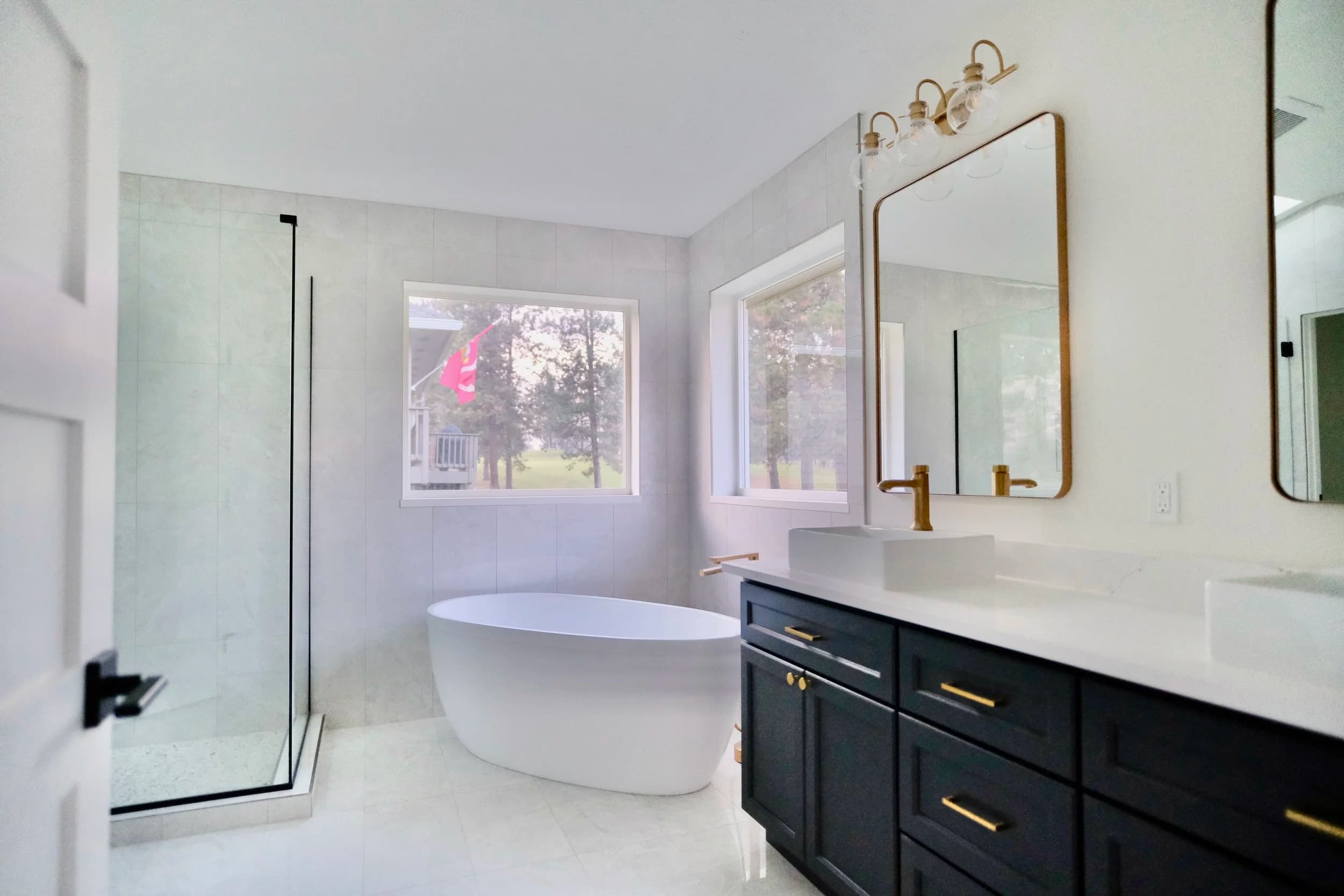 Finished luxury bathroom in North Idaho